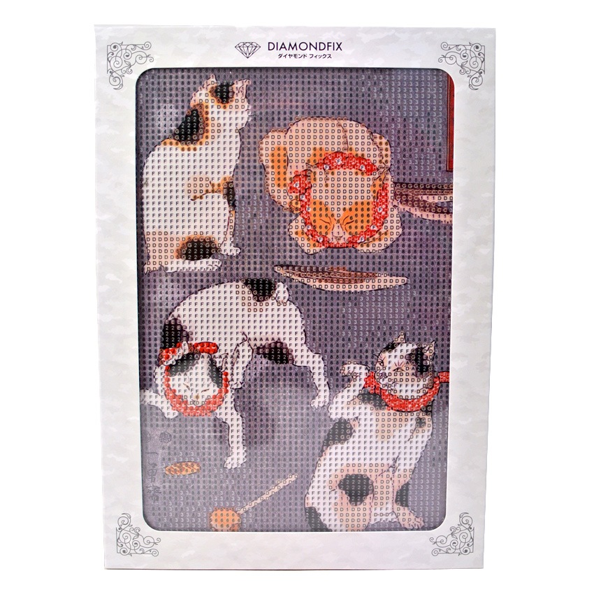 ダイヤモンドフィックスキット 浮世絵 四匹の猫図 10-5565/B5 | 浮世絵
