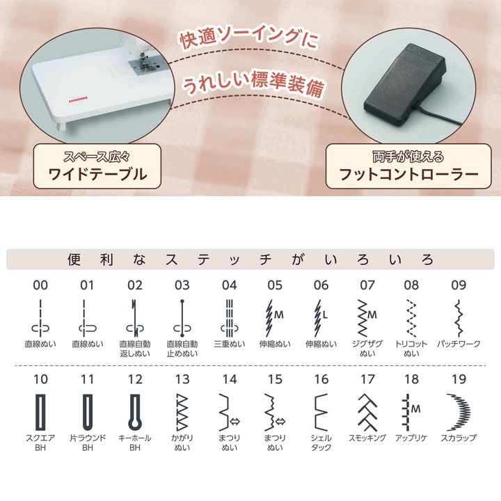 ジャノメ コンピューターミシン JF-320 | 家庭用ミシン | 手芸用品の