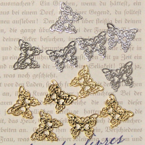 ビーズ　スカシ　蝶パーツ B 6個