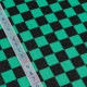 【お買い得品】市松模様 黒×緑 ダブルガーゼ 108cm×1m(カットクロス)