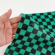 【お買い得品】市松模様 黒×緑 ダブルガーゼ 108cm×1m(カットクロス)