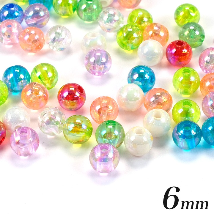 オーロラ ボールビーズ 6mm 100ケ
