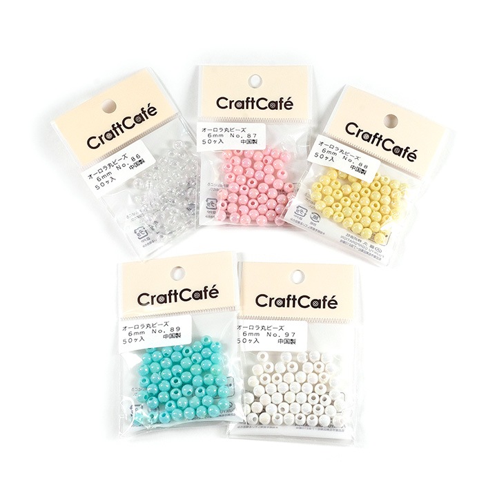 オーロラ ラウンドビーズ 6mm 穴大