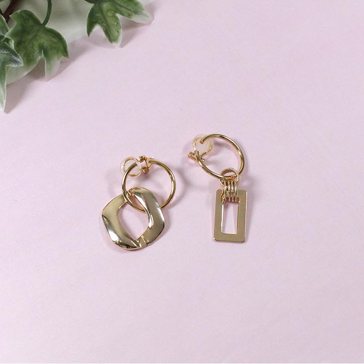 フープイヤリング金具 バネ式 1ペア