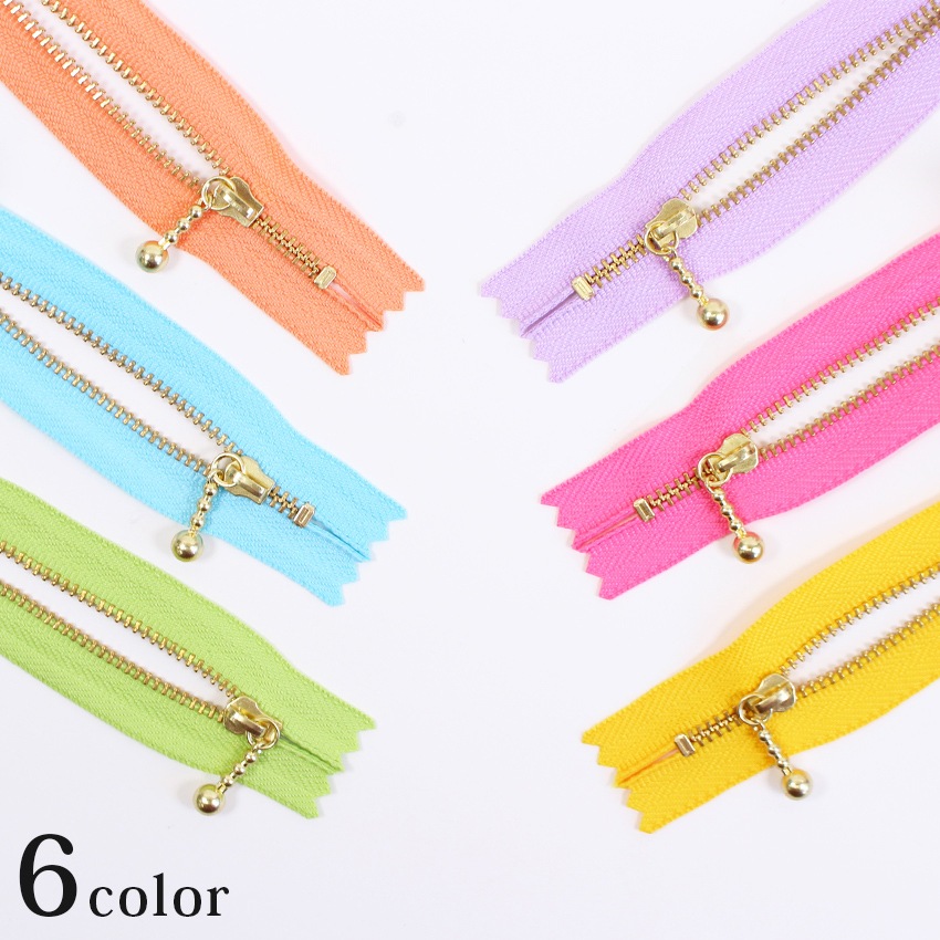 YKK 玉付きファスナー 10cm メタルゴールド 3MGC-10 色 カラー1 