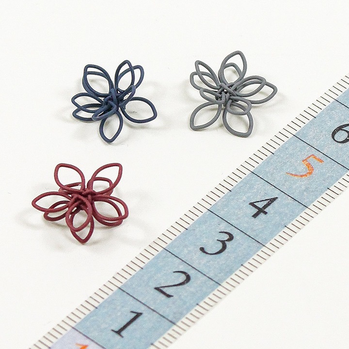 【お買い得品】【新色追加】 メタルカラーコートパーツ 花フープ 細線 15mm