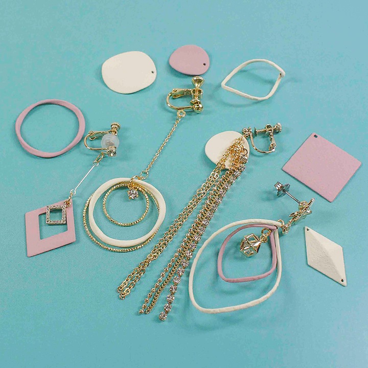 【お買い得品】【新色追加】 メタルカラーコートパーツ 花フープ 細線 15mm