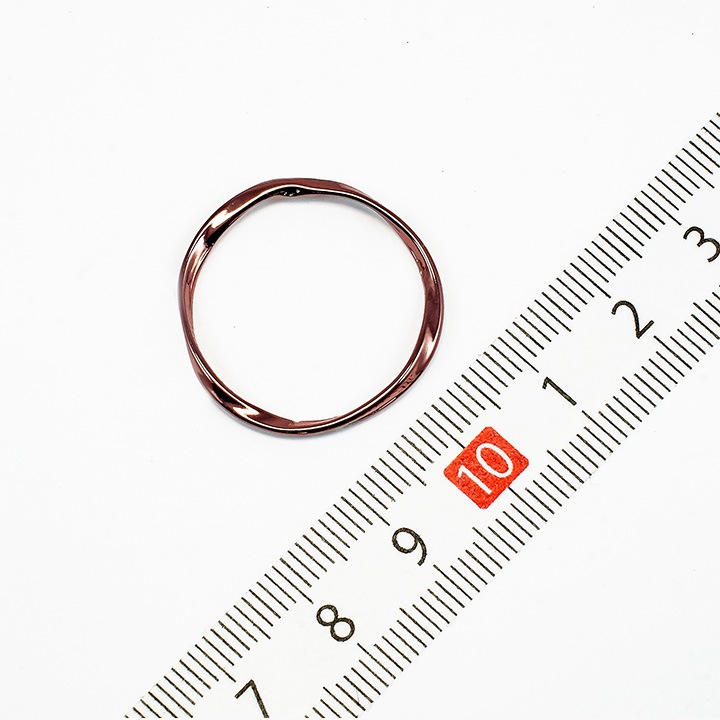 【お買い得品】チョコカラー メタル丸 フープ波線 約25mm ブラウン 1ヶ
