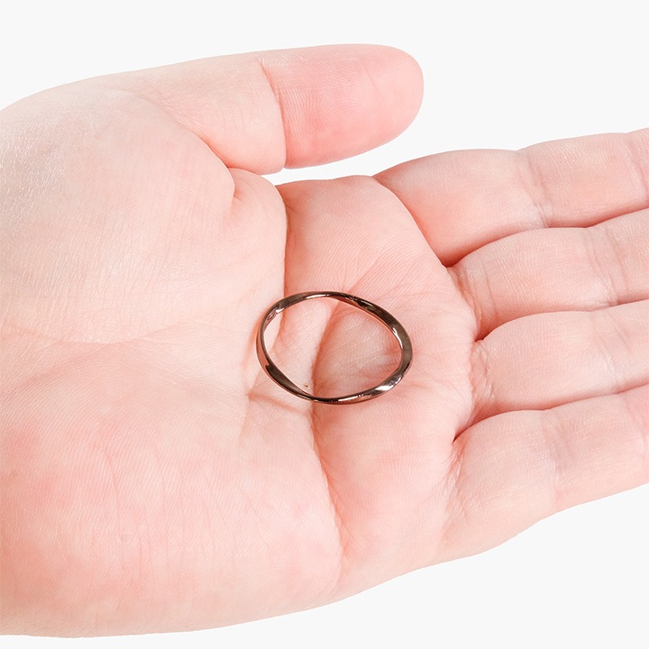 【お買い得品】チョコカラー メタル丸 フープ波線 約25mm ブラウン 1ヶ