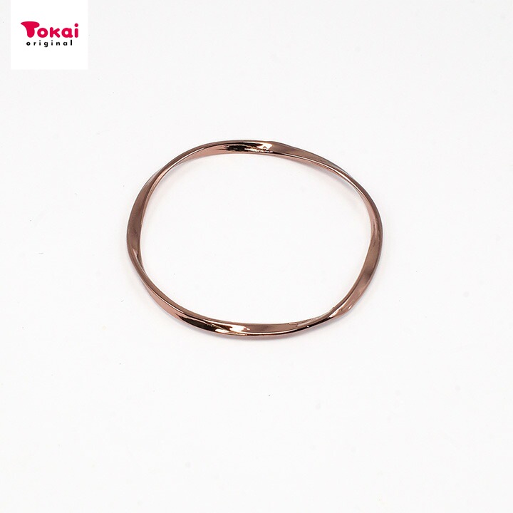 【お買い得品】チョコカラー メタル丸 フープ波線 約34mm ブラウン 1ヶ