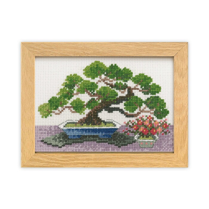12ヶ月のBONSAI 1月・2月・3月・4月 | クロスステッチ 枠・額つき
