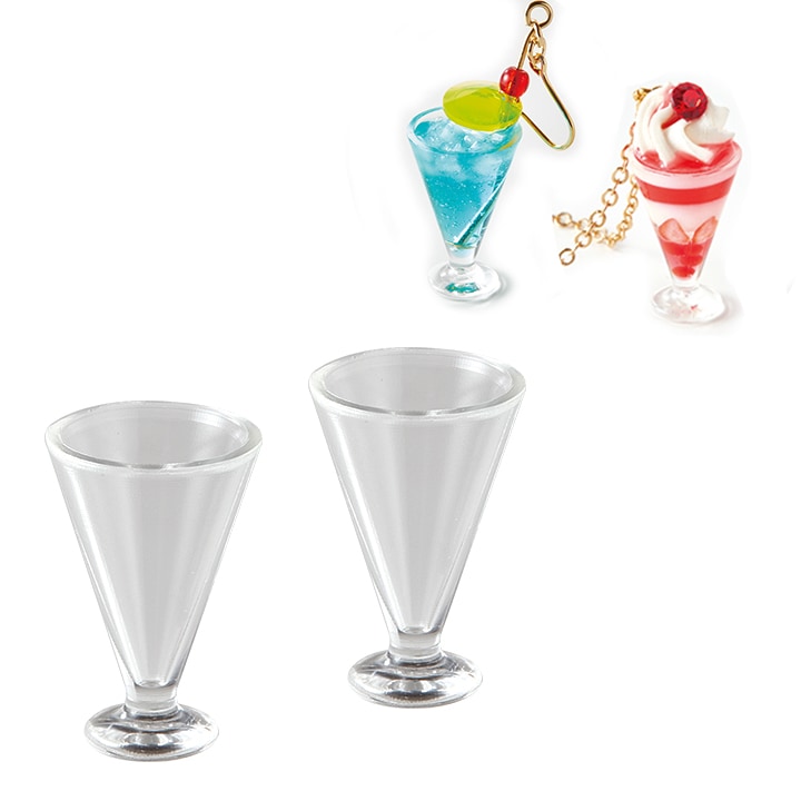 ミニチュアアクリルアイテム パフェグラス | ミニチュア食器 | 手芸