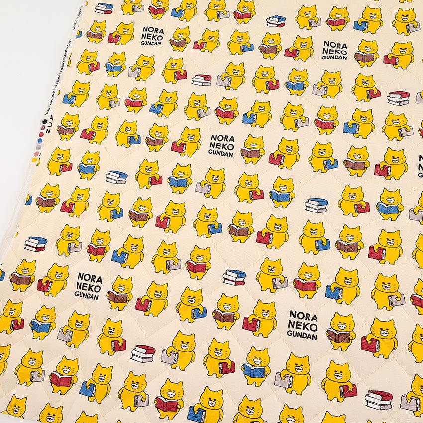ノラネコぐんだん ノラネコどくしょ オックスキルト 50cmカットクロス
