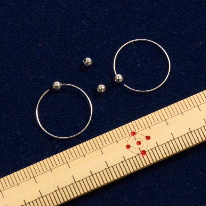 イヤリング 金具 片玉イヤリング 内径15mm