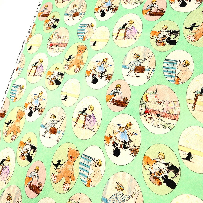 KurahashiRei くらはしれい こねこのトトはおるすばん オーバル オックス 50cm カットクロス