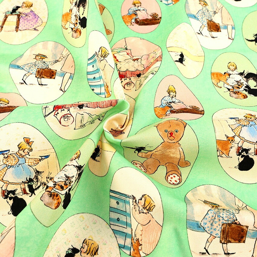 KurahashiRei くらはしれい こねこのトトはおるすばん オーバル オックス 50cm カットクロス