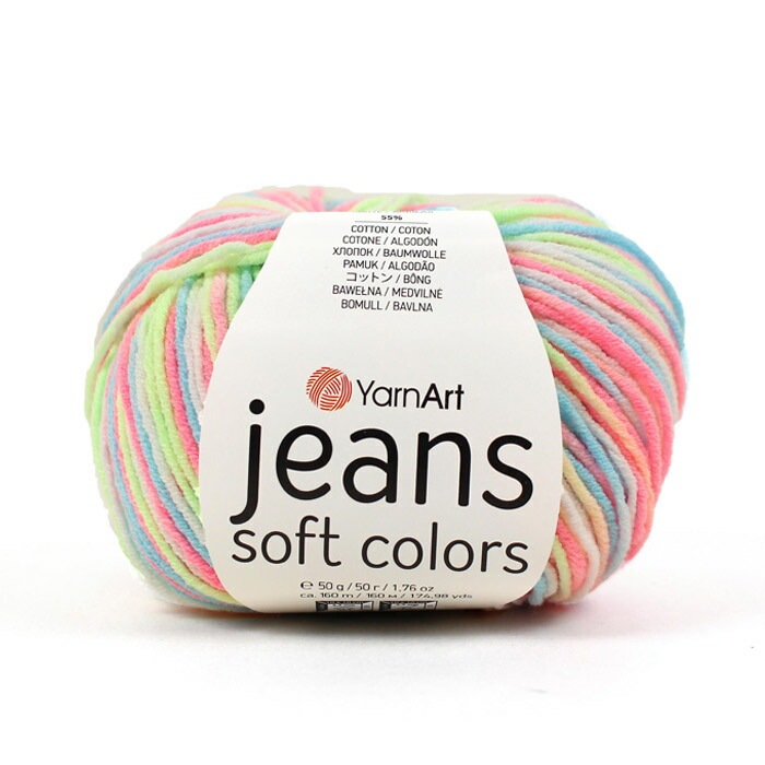 アートヤーン(238)  約50g  1430円 Yarn Art jeans Soft Colors(ヤーンアート ジーンズ ソフトカラーズ