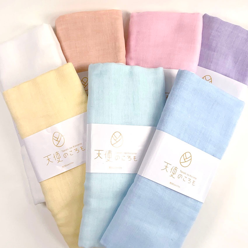 【お買い得品】天使のころも 日本製 和ざらし ダブルガーゼ 幅80×100cm（パッケージ帯付き カットクロス）