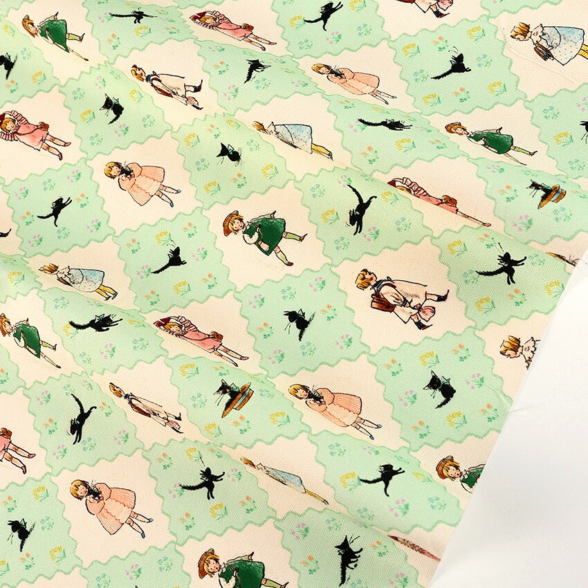 KurahashiRei くらはしれい こねこのトトはおるすばん ダイヤ オックス 50cm カットクロス