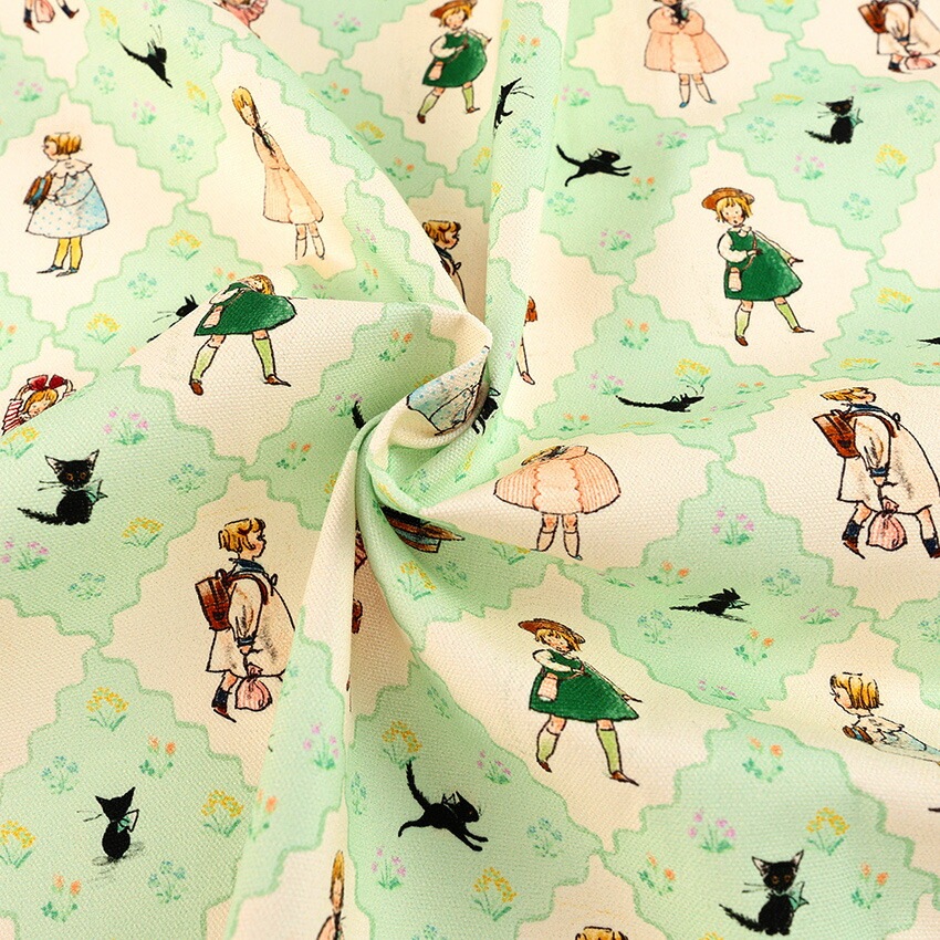 KurahashiRei くらはしれい こねこのトトはおるすばん ダイヤ オックス 50cm カットクロス