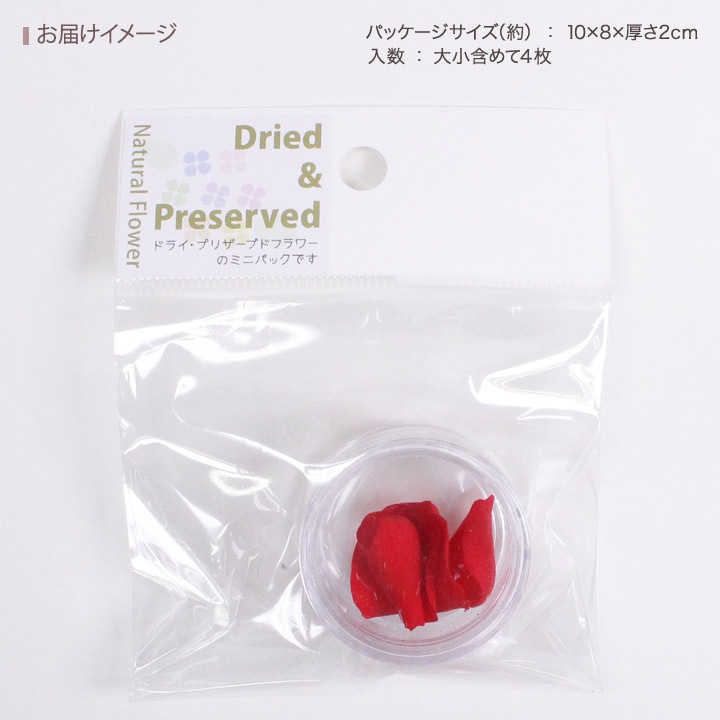 【お買い得品】プリザミニパック ペタルローズ 4枚 ケース入