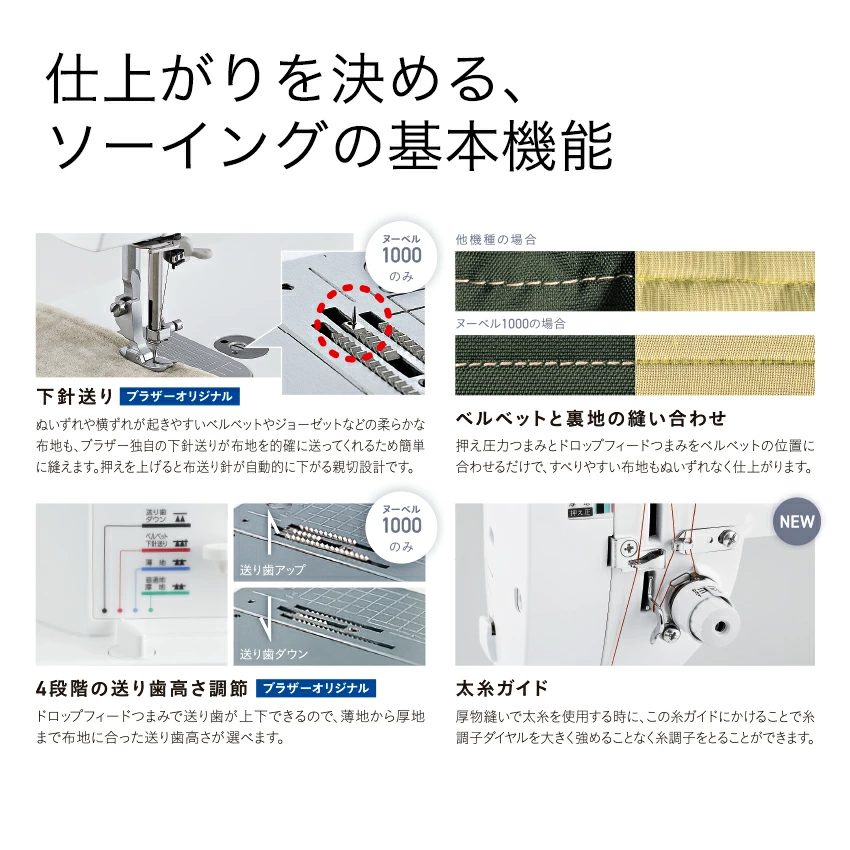 ブラザー ミシン 職業用ミシン brother 太糸ガイド ヌーベル1000 | 5月