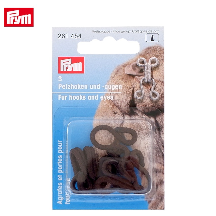 Prym プリム ファーホック ブラウン 茶 BR 3組 261454 