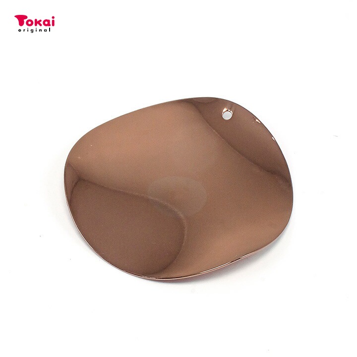 【お買い得品】チョコカラー メタル丸 プレート 1穴 約35mm ブラウン 1ヶ