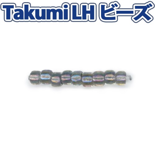 ビーズ　グラスビーズ　TakumiLHビーズ 丸小 266 パール/濃グレー
