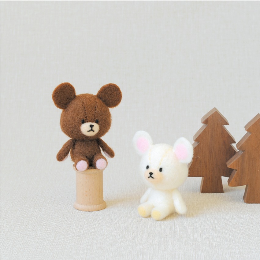 ハマナカ ニードルフェルトでつくる 羊毛フェルト キット くまのがっ