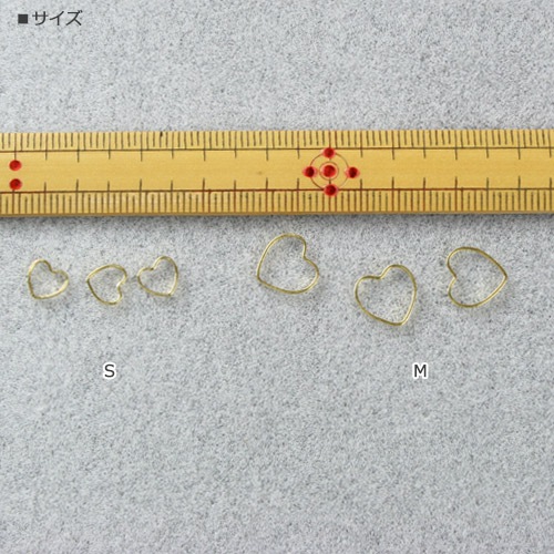 リング型　メタルパーツ ハートS ハートM　ゴールド
