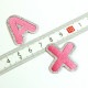 【ピンク】 お名前ワッペン【A～M】 アイロン接着 ひらがな