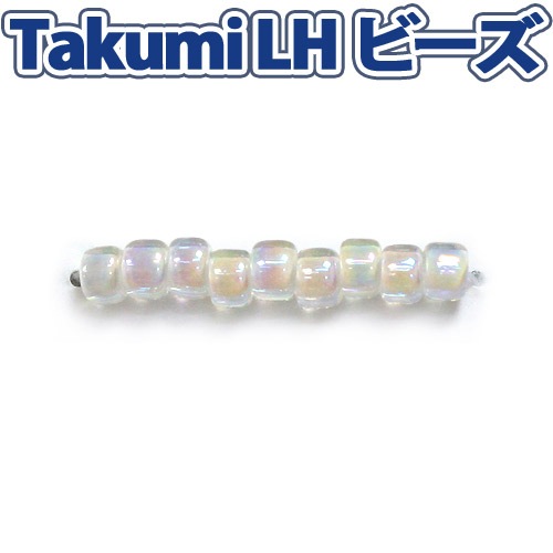 ビーズ　グラスビーズ　TakumiLHビーズ 丸小 777 着色オーロラ/白