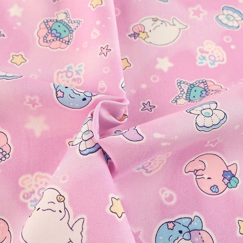 みいるか マリン×星柄 オックス 50cm カットクロス | オックス | 手芸
