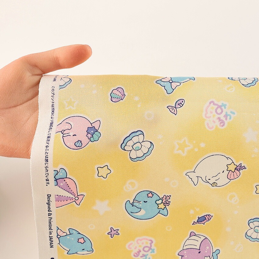 みいるか マリン×星柄 オックス 50cm カットクロス | オックス | 手芸