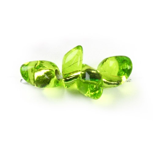 ビーズ　まが玉・ドロップ　ロングマガタマ LMA14 ペリドット銀引