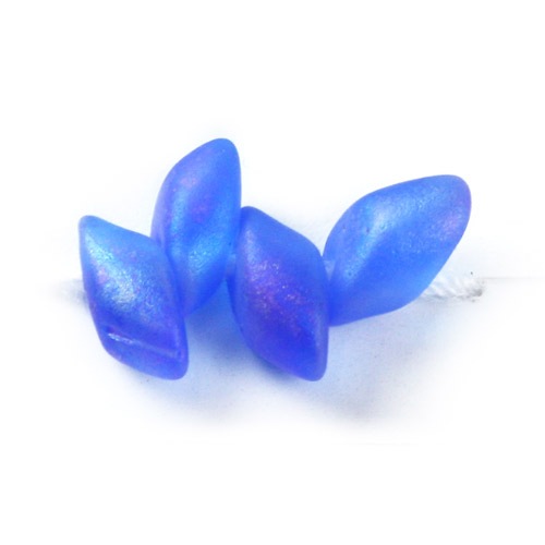 ビーズ　まが玉・ドロップ　ロングマガタマ LMA150FR ツヤ消ブルースキAB