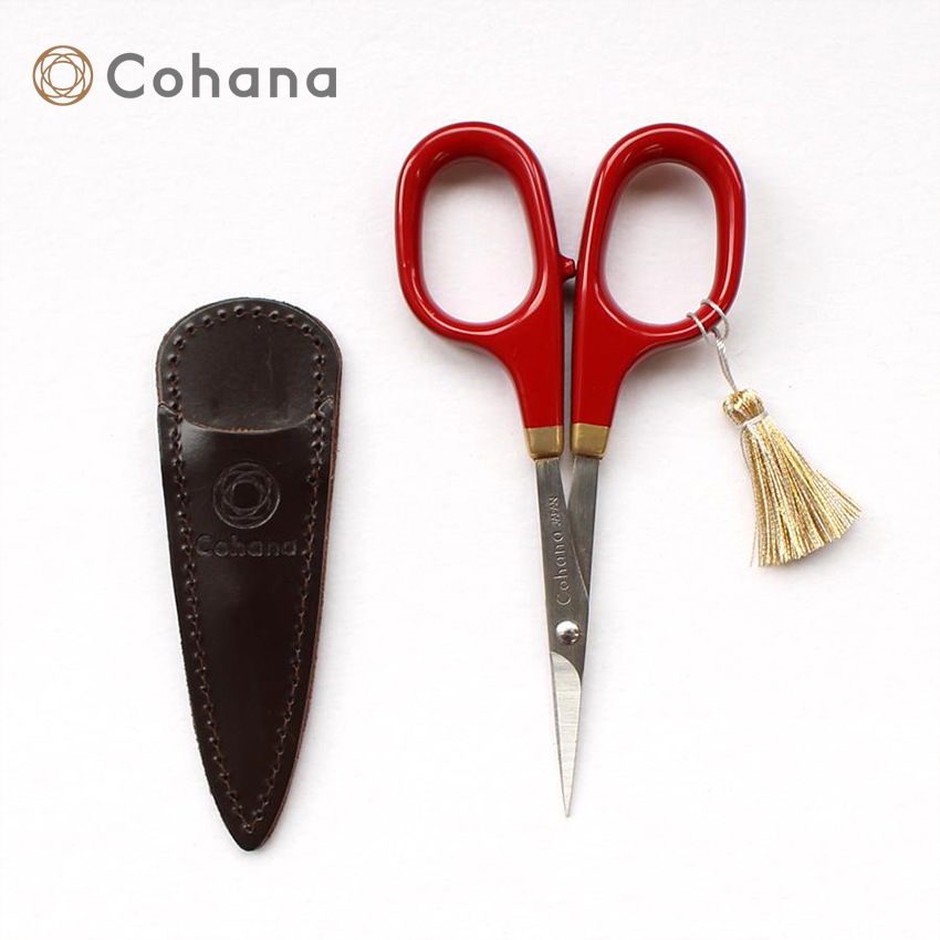 Cohana 漆と金蒔絵の小ばさみ 朱塗り