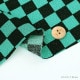 【お買い得品】カットクロス 市松模様 ちりめん友仙 幅70×48cm 緑×黒
