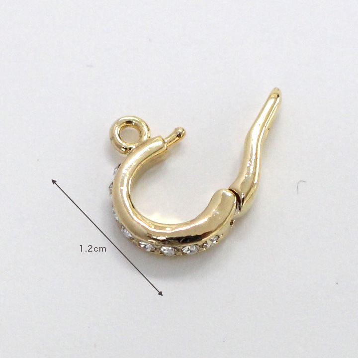 CraftCafe クリッカー石付 約12×9×3mm 1ヶ ゴールド・シルバー