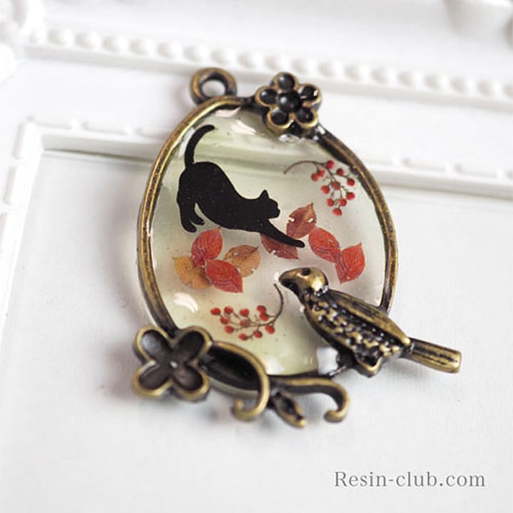 レジンクラブ シール 黒猫 両面タイプ