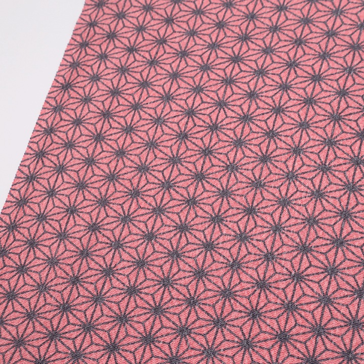 【お買い得品】カットクロス 麻の葉模様 ちりめん友仙 幅70×48cm ピンク