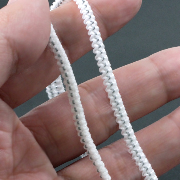 【 大容量 】 反射モールマスクゴム 巾3mm 白 100M巻