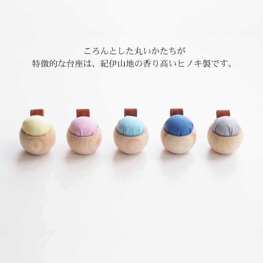 Cohana とんぼ玉の待針とヒノキのピンクッションネックレスセット