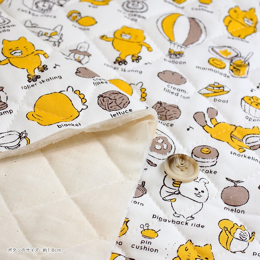 ノラネコぐんだん ノラネコABC オックスキルト 幅108×50cm(カットクロス)
