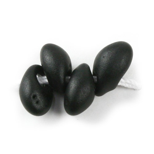 ビーズ　まが玉・ドロップ　ロングマガタマ LMA401F ツヤ消　黒