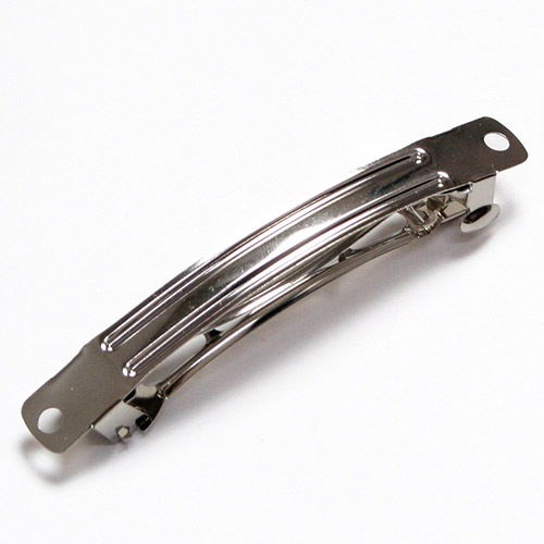 ビーズ　アクセサリー金具　ヘアアクセサリー金具　バレッタ 8cm シルバー2個