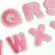 【ピンク】 お名前ワッペン【N～Z】 アイロン接着 ひらがな