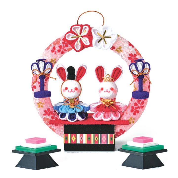 ひな祭りキット　つまみ細工で作る 円満わっか雛 うさぎ