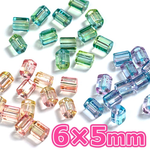 ヴィトライユビーズ ガラス 6×5mm 12個 